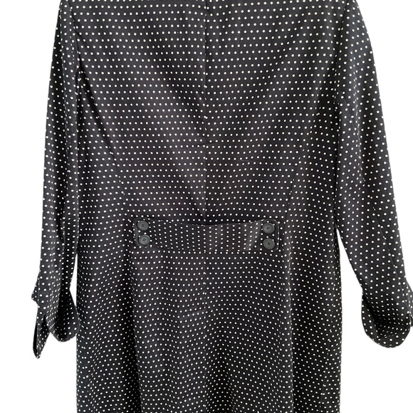 Norton & Co.Black  w White Polka Dots Knee Length Jacket. Size 14 - Picture 3 of 5